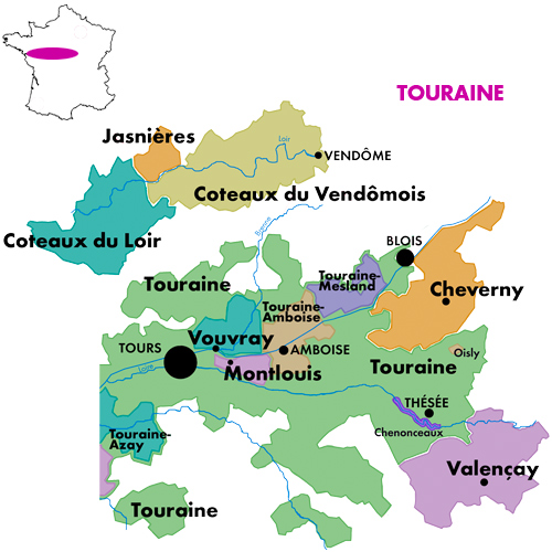Appellation Map for Touraine Le Petiot Domaine Ricard 2024