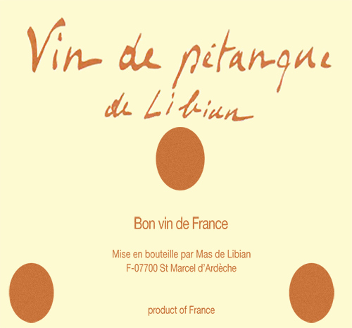 Vin de France Vin de Petanque Mas de Libian 2024 NJ
