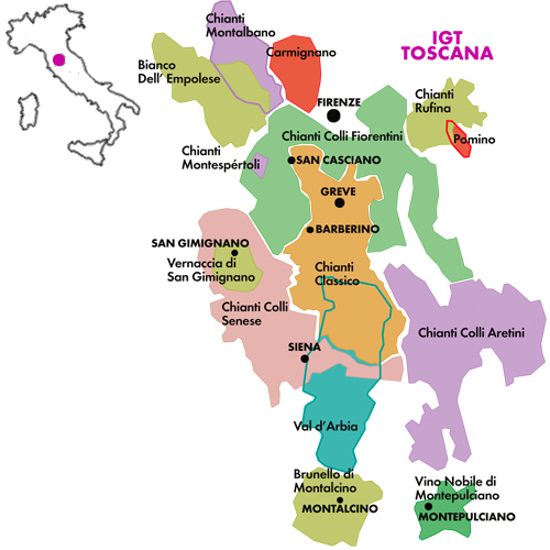 Appellation Map for IGT Toscana Trittico Poggio Al Sole 2023