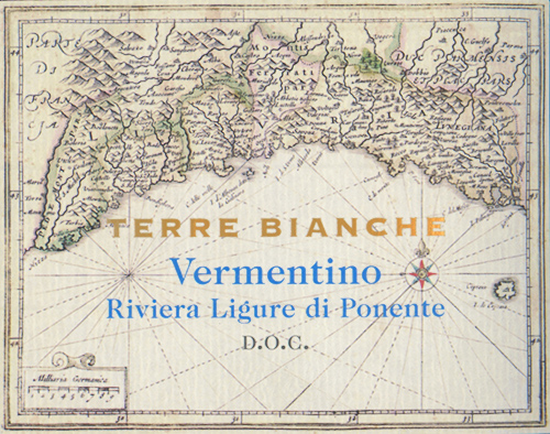 Wine Label for Riviera Ligure di Ponente Vermentino Terre Bianche 2024