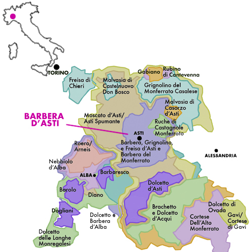 Appellation Map for Barbera d’Asti Nobbio Roberto Ferraris 2024