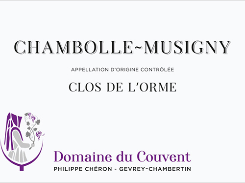 Chambolle-Musigny Clos de L’Orme Domaine du Couvent 2017 NY