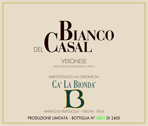 Indicazione Geografica Tipica Veronese Bianco Del Casal Agricola Ca’ La Bionda 2023 DE