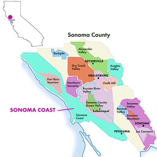 Appellation Map for Sonoma Coast Pinot Noir Clos Julien 2024