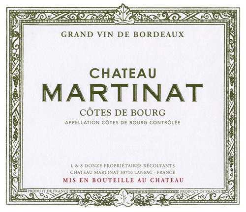 Côtes de Bourg  Chateau Martinat 2022 NJ
