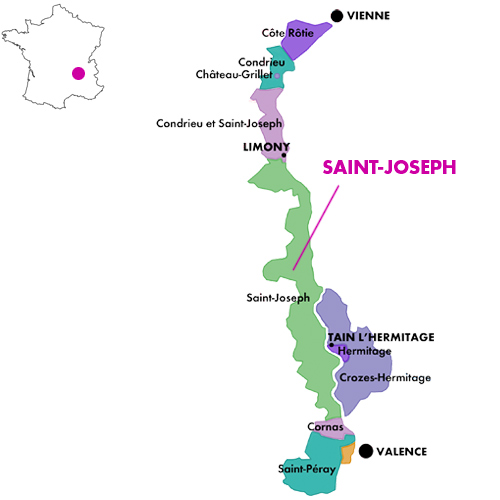 Appellation Map for Saint-Joseph Maison Belle Domaine Belle 2023