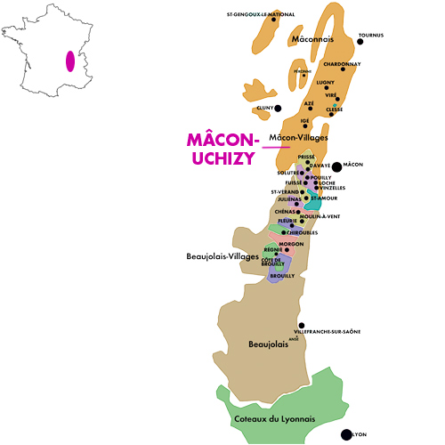 Appellation Map for Mâcon-Uchizy  Vins Talmard 2024