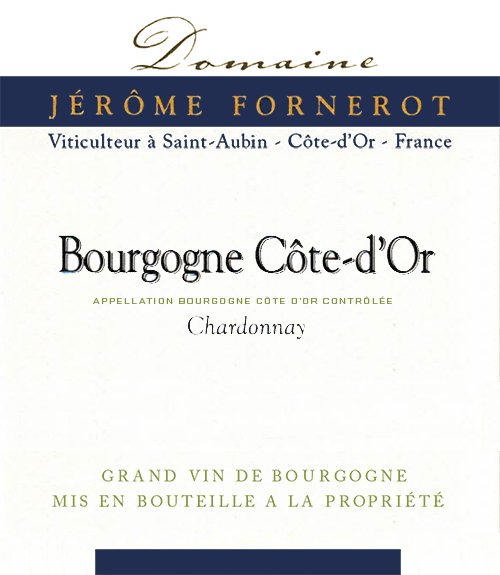 Bourgogne Côte d’Or  Chardonnay Domaine Jérôme Fornerot 2024 NY
