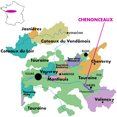 Appellation Map for Touraine Chenonceaux Tasciaca Domaine Ricard 2024