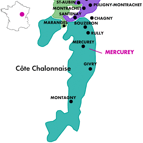 Appellation Map for Mercurey  Domaine P. et M. Jacqueson 2024
