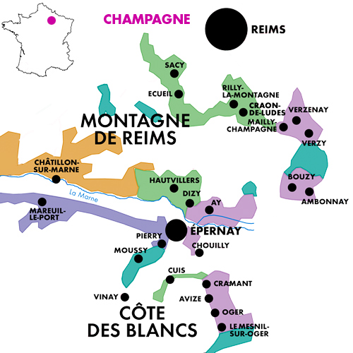 Appellation Map for Champagne Brut Vintage Sébastien Girost 2020