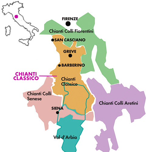 Appellation Map for Chianti Classico Nuovo Poggerino 2022