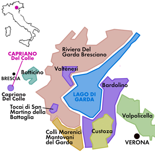 Appellation Map for Capriano del Colle Fausto Bianco Società Agricola Lazzari 2024