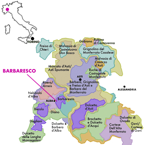 Appellation Map for Barbaresco  Azienda Agricola Ronchi 2022