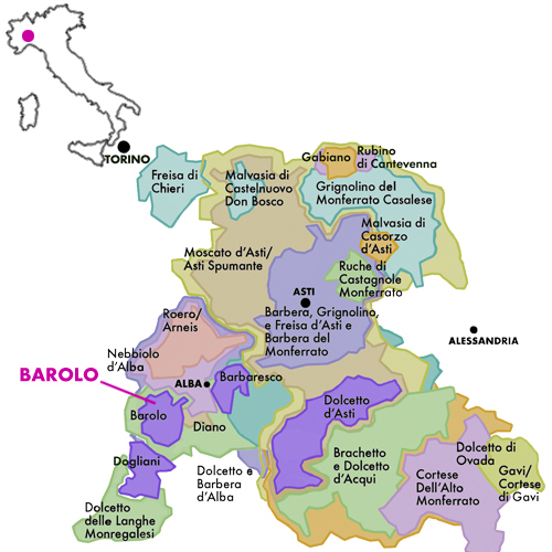 Appellation Map for Barolo Runcot Riserva Elio Grasso 2020