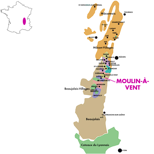 Appellation Map for Moulin-à-Vent La Rochelle Domaine Louis Boillot 2020
