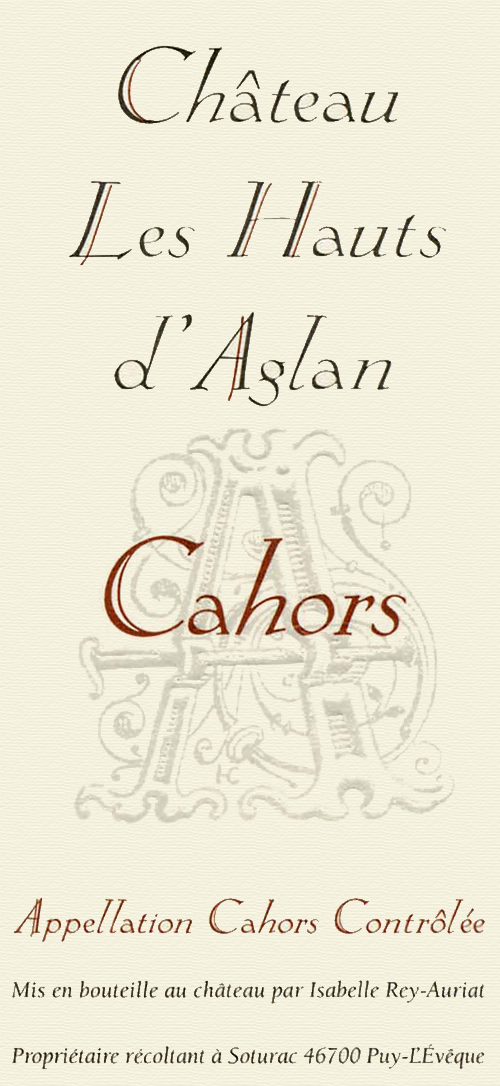 Cahors Cuvee A Château Les Hauts d'Aglan 2022 NJ