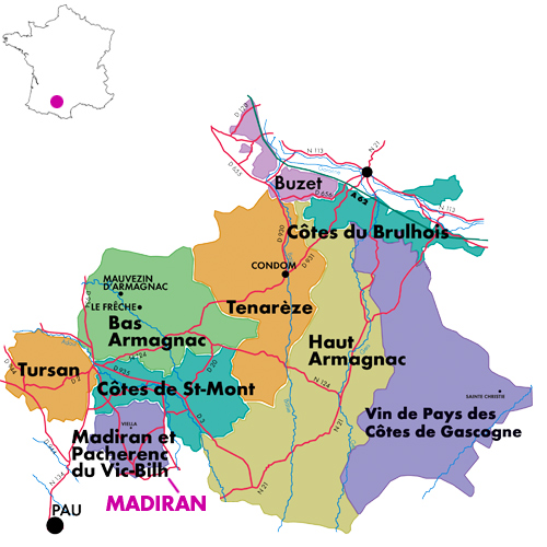 Appellation Map for Madiran Tradition Château Viella 2024