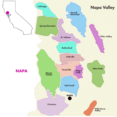 Appellation Map for Napa Cabernet Sauvignon Gravelly Loam Fiancetto 2024