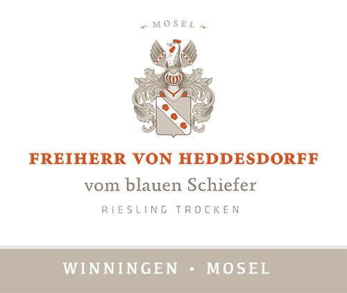 Wine Label for Winninger vom blauen Schiefer Riesling Trocken Weingut Freiherr Von Heddesdorff 2024