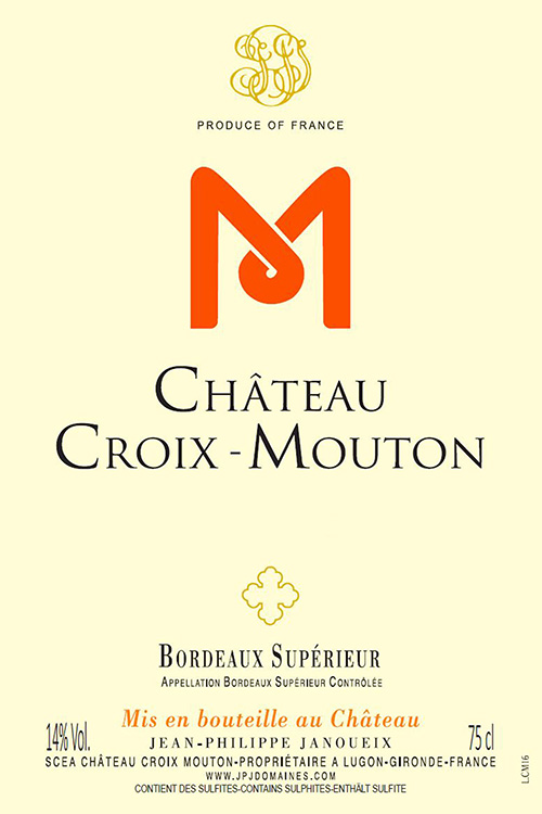 Bordeaux Supérieur  Château Croix Mouton 2016 NY