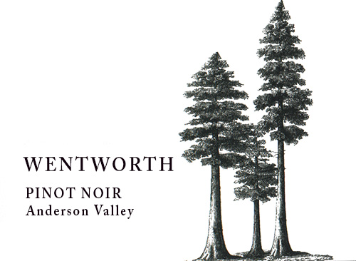 Wine Label for Anderson Valley Pinot Noir Wentworth Vineyards 2023