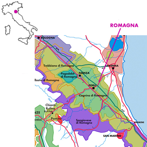 Appellation Map for Romagna Albana DOCG Bianco di Ceparano Fattoria Zerbina 2025
