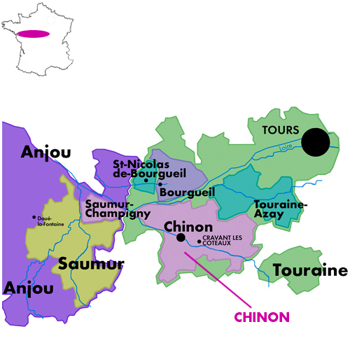 Appellation Map for Chinon Le Rosé Domaine Fabrice Gasnier 2025