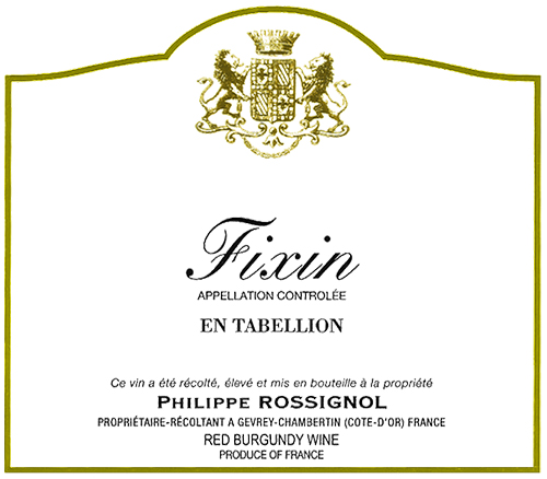 Fixin En Tabellion Domaine Philippe Rossignol 2022 NJ