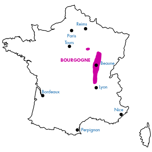 Appellation Map for Bourgogne Rouge Les Jumelles Domaine du Couvent 2021