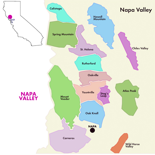 Appellation Map for Napa Valley Sauvignon Blanc Fiancetto 2025