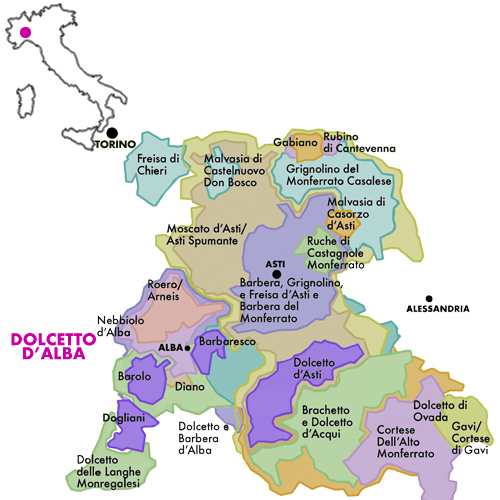 Appellation Map for Dolcetto d’Alba “Dei Grassi” Elio Grasso 2025