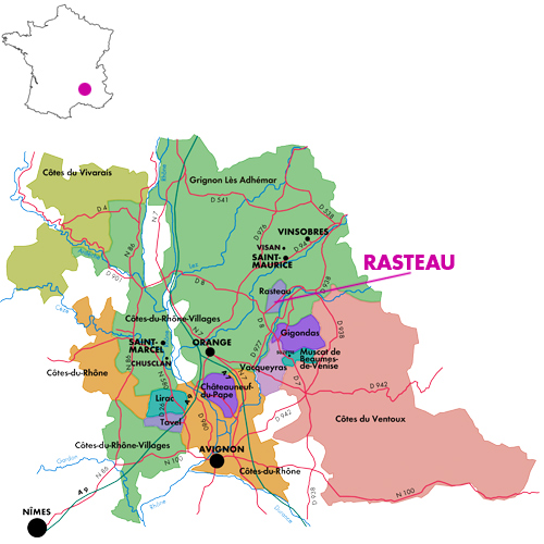 Appellation Map for Rasteau  Xavier Vignon 2016
