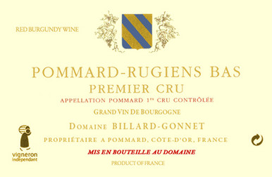 Pommard Premier Cru Rugiens-Bas Domaine Billard-Gonnet 2012 DE