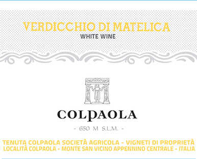 Verdicchio Di Matélica DOC Tenuta Colpaola 2024 NY - Moore