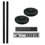 Yamaha-ADECIA Wired Mic. Bundle:  QTY 2 RM-TT-B Wired Microphones - Black, RM-CR Audio Processor, SWR-2311P-10G Network Switch and QTY 2 of VXL1B-16p Speakers