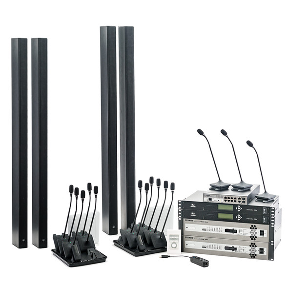 Yamaha-Conference Ensemble for Boardroom, black speaker, 16 microphones