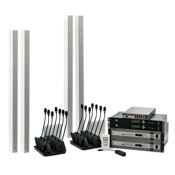 Yamaha-Conference Ensemble for Boardroom, white speaker, 16 microphones