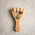 Wooden hand massage roller with three smooth round beads and a contoured handle, Northland Remedies