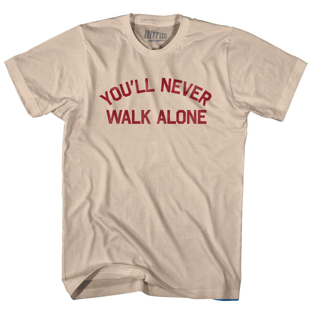 You’ll Never Walk Alone(中古品) You'll Never Walk Alone Liverpool Soccer Adult Cotton T-Shirt - Creme