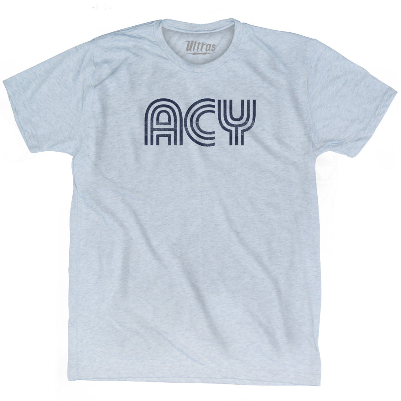 Atlantic City Airport ACY Adult Tri-Blend T-shirt - Athletic White