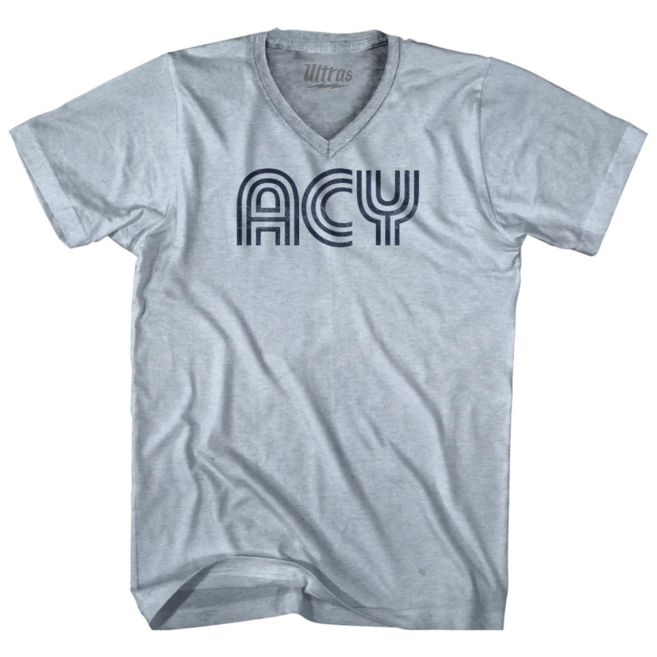 Atlantic City Airport ACY Adult Tri-Blend V-neck T-shirt - Heather