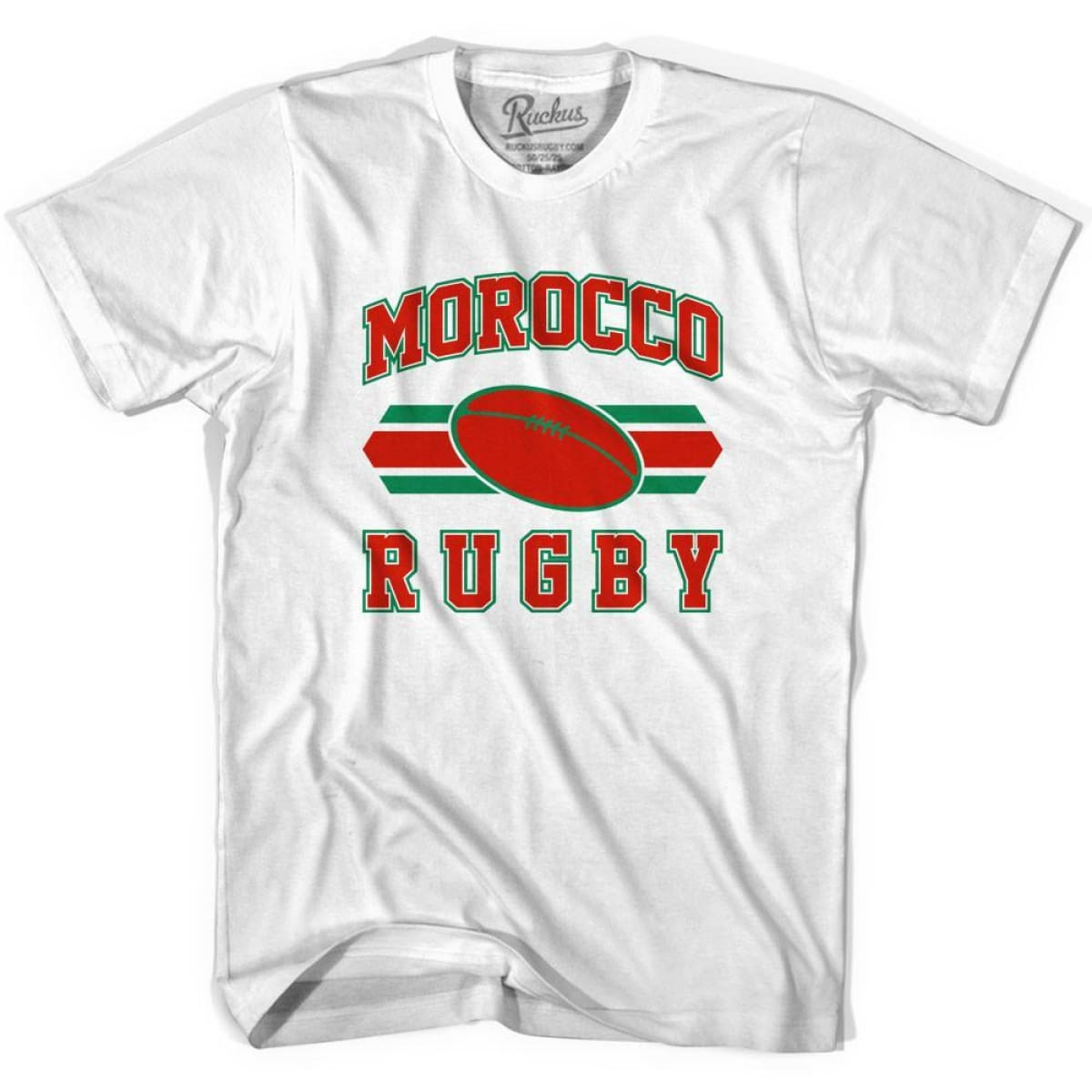 Morocco 90's Rugby Ball T-shirt-Adult-White