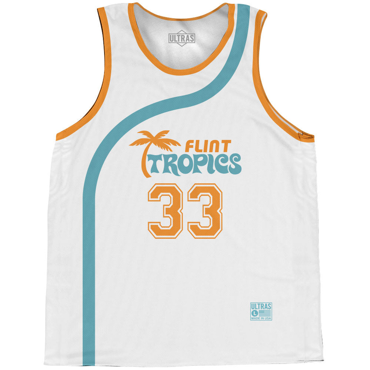 Flint Tropics Moon 33 Basketball Practice Singlet Jersey - White