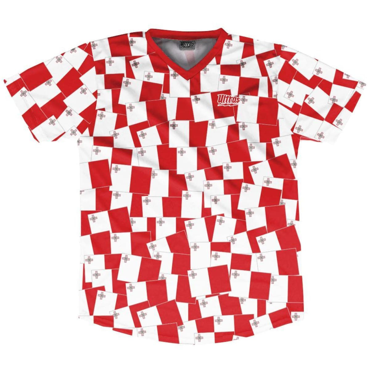 Ultras Malta Party Flags Soccer Jersey Made In USAWhite Red