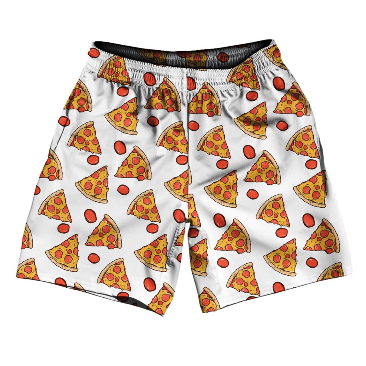 Pizza Slice White Athletic Running Fitness Exercise Shorts 7