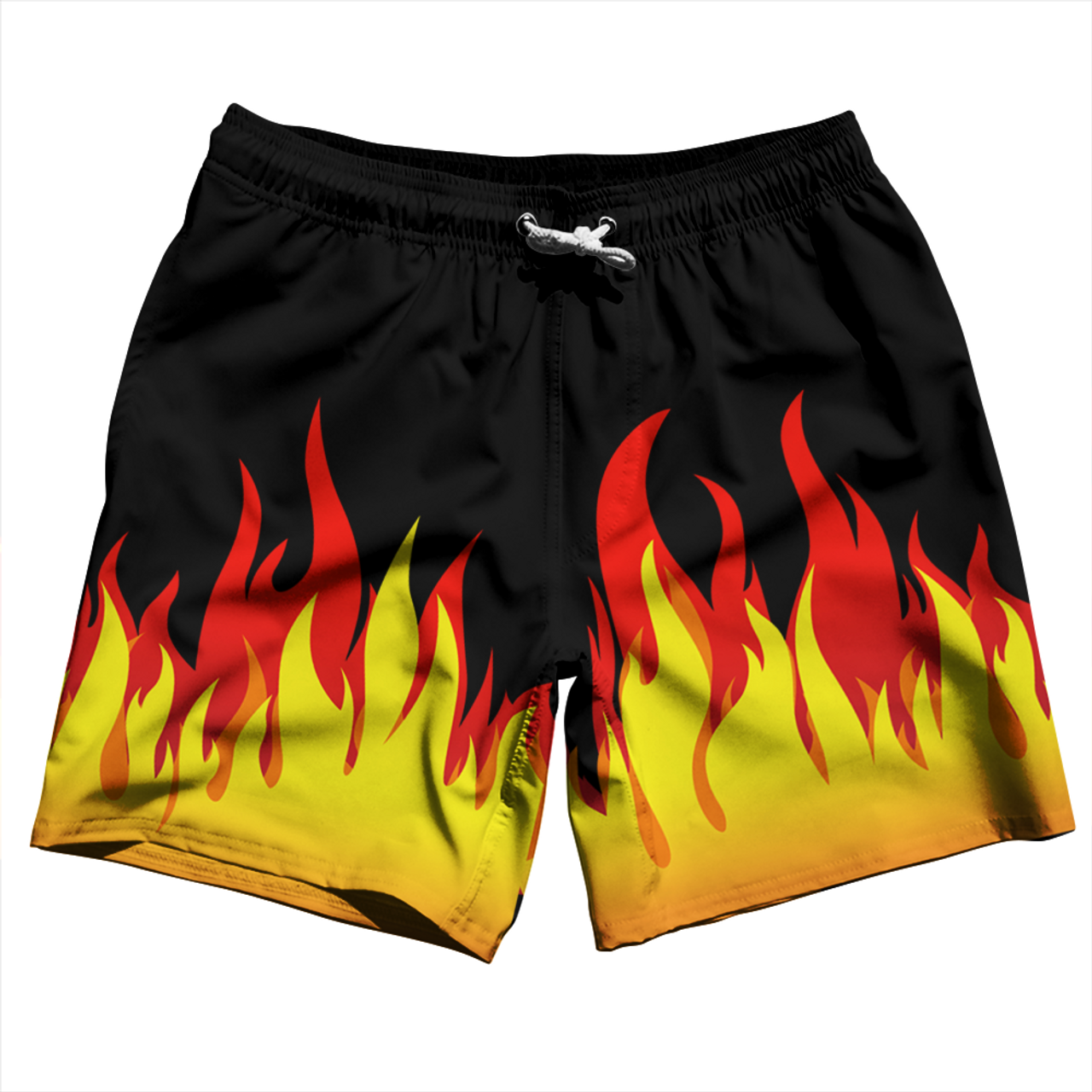 Flame Pattern Swim Shorts 7