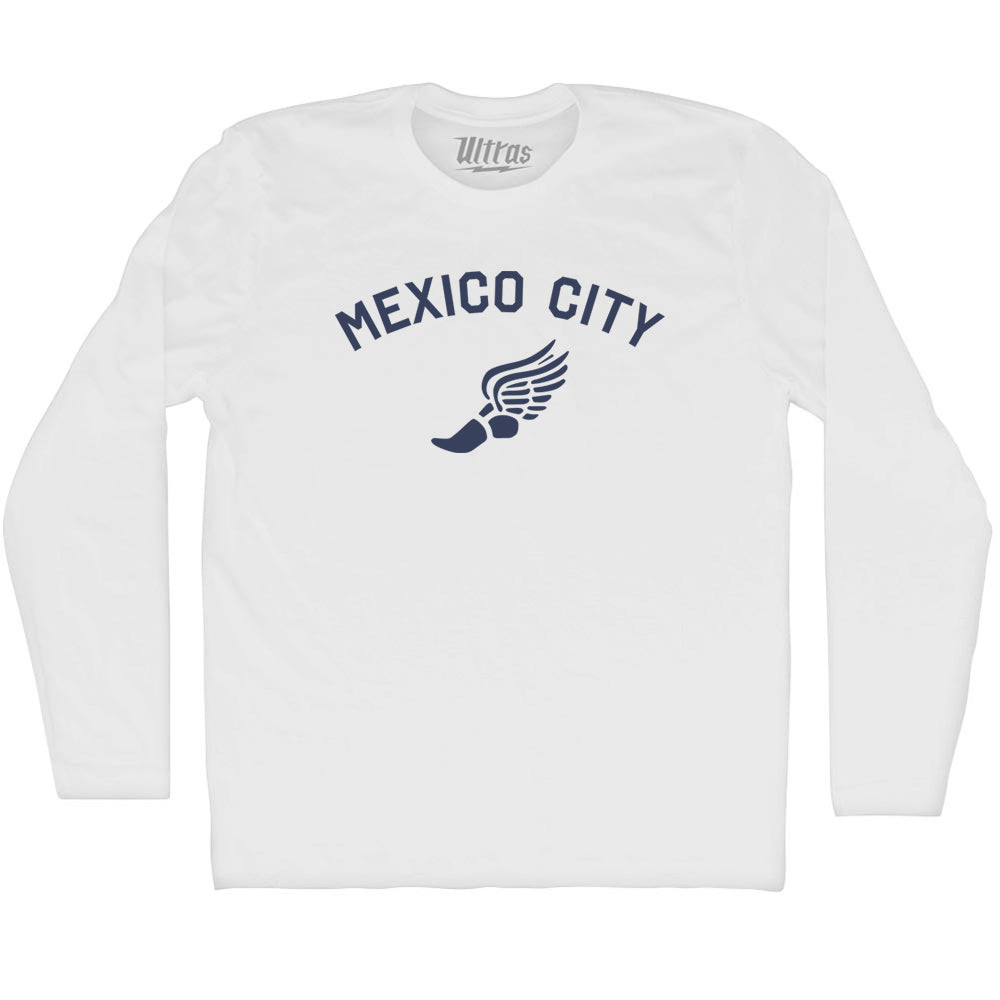 Mexico City Running Track Winged Foot Adult Cotton Long Sleeve T