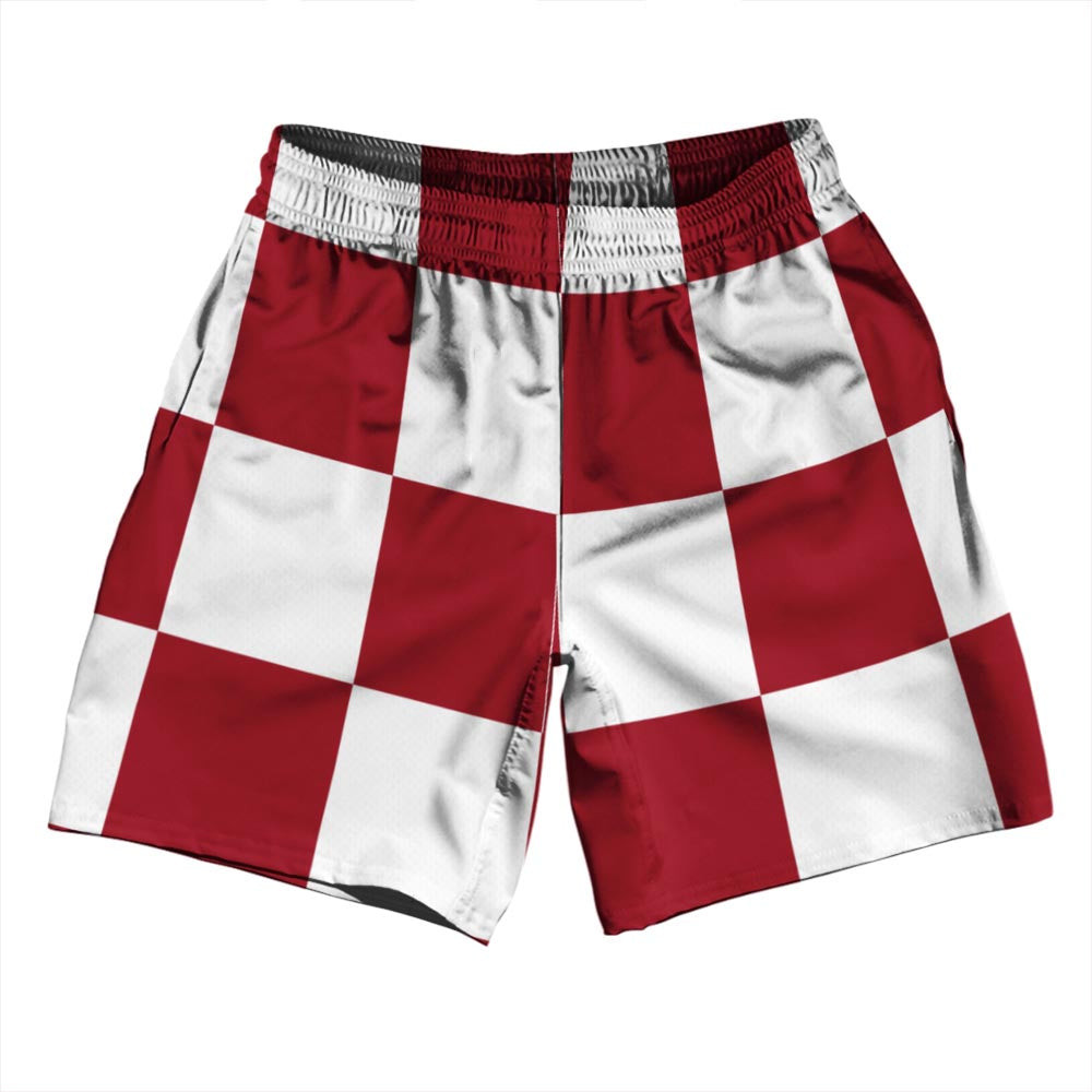 Checkerboard Inches Red Cardinal and White Athletic Running