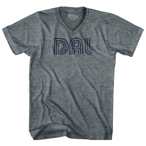 Dallas DAL Airport Ultras Adult Tri-Blend V-neck T-shirt - Athletic Grey